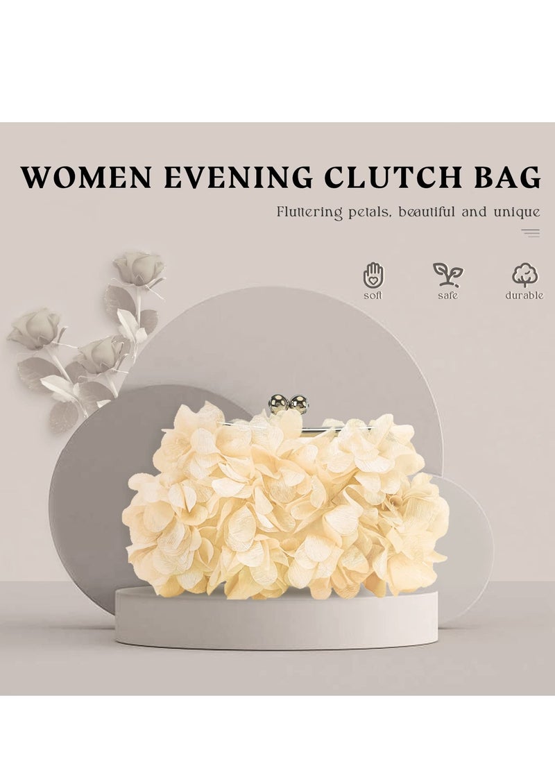 SYOSI Floral Applique Clutch Handbags, Elegant Evening Handbags Unique Floral Clutch Purses Chic Evening Handbags with Appliques Compact Small Clutch Purses Luxury Evening Floral Handbags for Women - Image 3