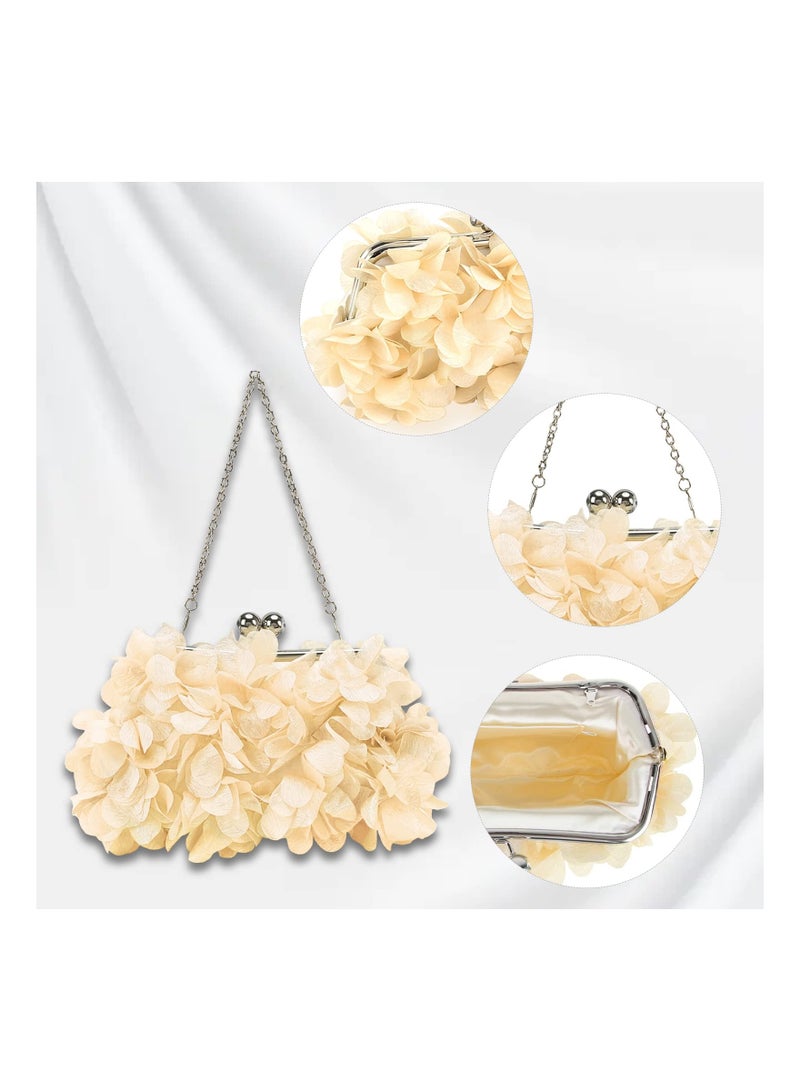 SYOSI Floral Applique Clutch Handbags, Elegant Evening Handbags Unique Floral Clutch Purses Chic Evening Handbags with Appliques Compact Small Clutch Purses Luxury Evening Floral Handbags for Women - Image 5