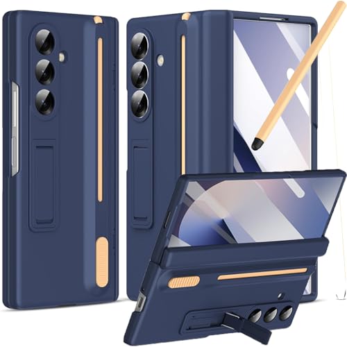 NINKI for Samsung Galaxy Z Fold 7 Case with S Pen Holder and StylusInvisible Kickstand Screen Protector Hinge Hard DropProof Stand Phone Cover for Samsung Z fold 7 Case with S Pen Slot Royal Blue - Image 1