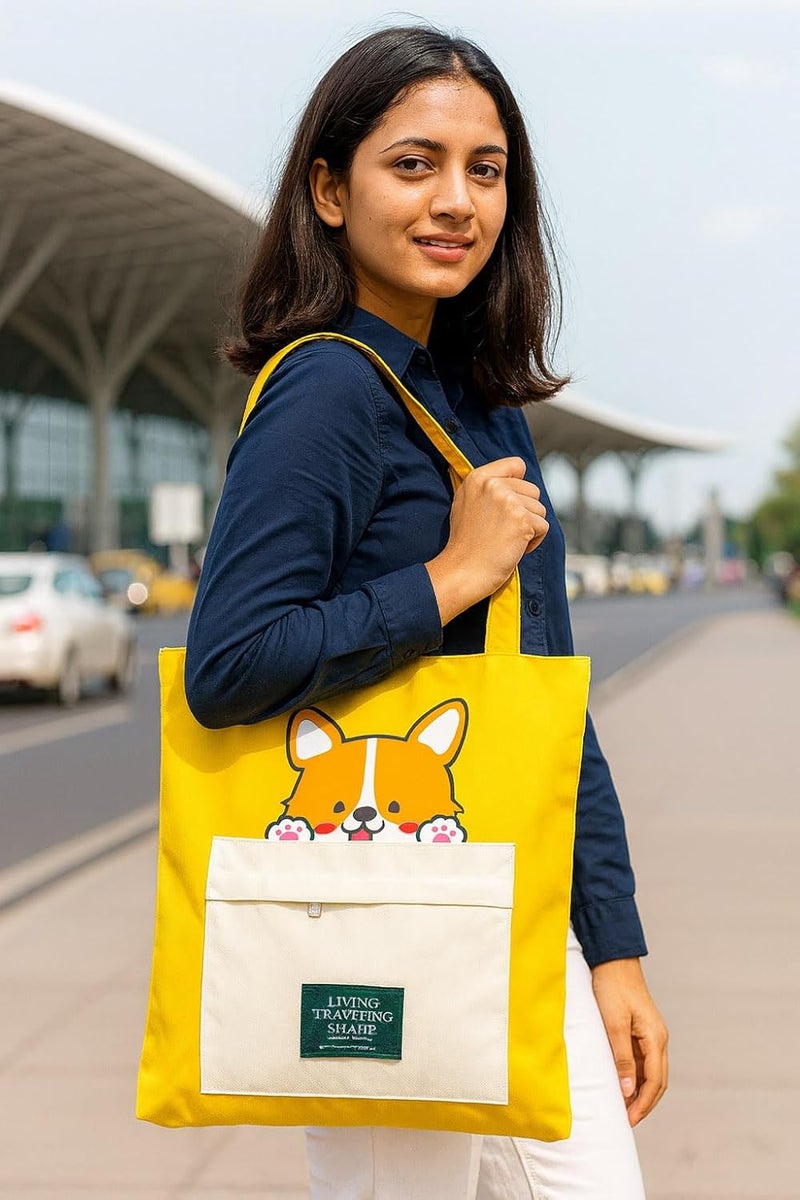 KeepCart Canvas Tote Bag for Women Ladies Girls for School, College, Office, Travel, Shopping, Daily Use, 3 in 1 Canvas Adjustable Strap Tote Bag - Image 4