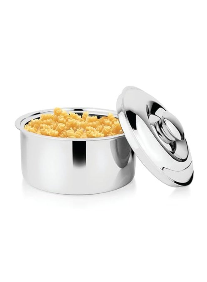 Prabha Stainless Steel Platinum Casserole - 2000ml Heavy Duty Elegance for Culinary Mastery, Hotpot Roti, Chapati, Rice Casserole Box | Keeps Food Warm and Fresh | Serving Bowl | Food Grade -Silver - Image 1