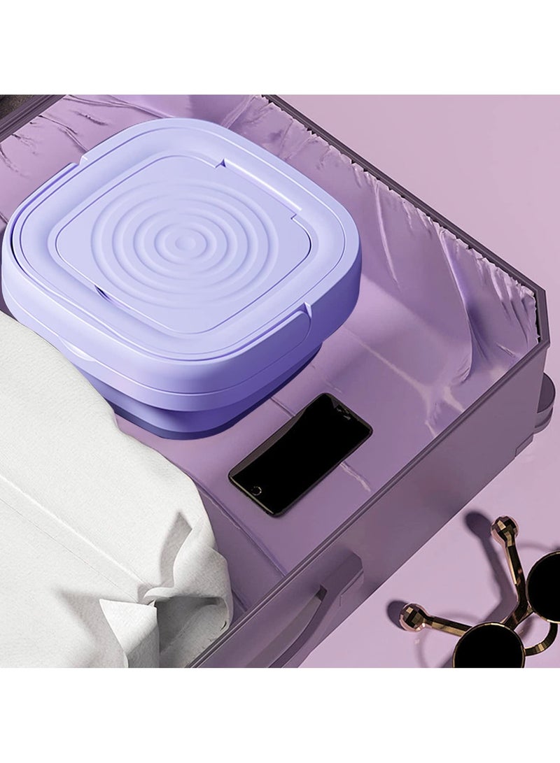 zuleen Folding Washing Machine Mini Automatic Clothes Washing Machine Portable Lightweight Underwear Washer for Travel Camping Apartment Laundry - Image 3