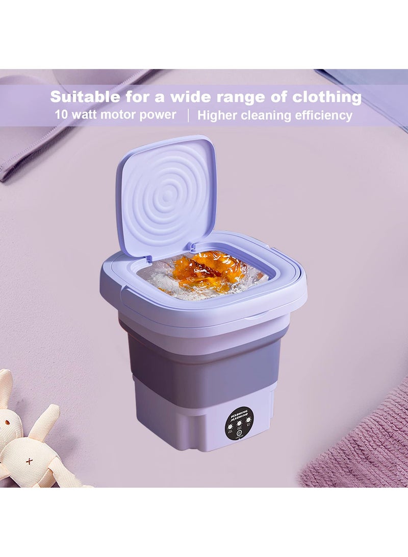 zuleen Folding Washing Machine Mini Automatic Clothes Washing Machine Portable Lightweight Underwear Washer for Travel Camping Apartment Laundry - Image 4