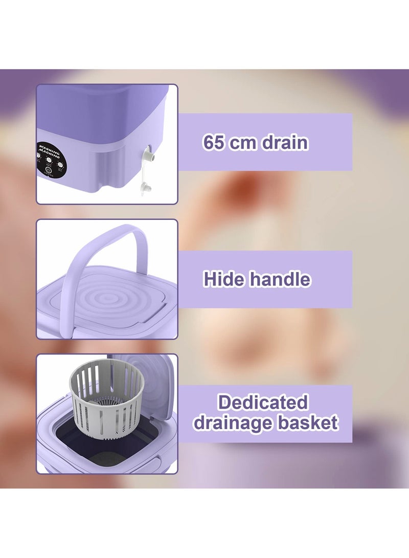 zuleen Folding Washing Machine Mini Automatic Clothes Washing Machine Portable Lightweight Underwear Washer for Travel Camping Apartment Laundry - Image 5