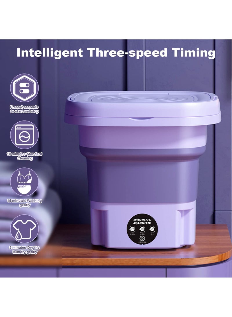 zuleen Folding Washing Machine Mini Automatic Clothes Washing Machine Portable Lightweight Underwear Washer for Travel Camping Apartment Laundry - Image 2