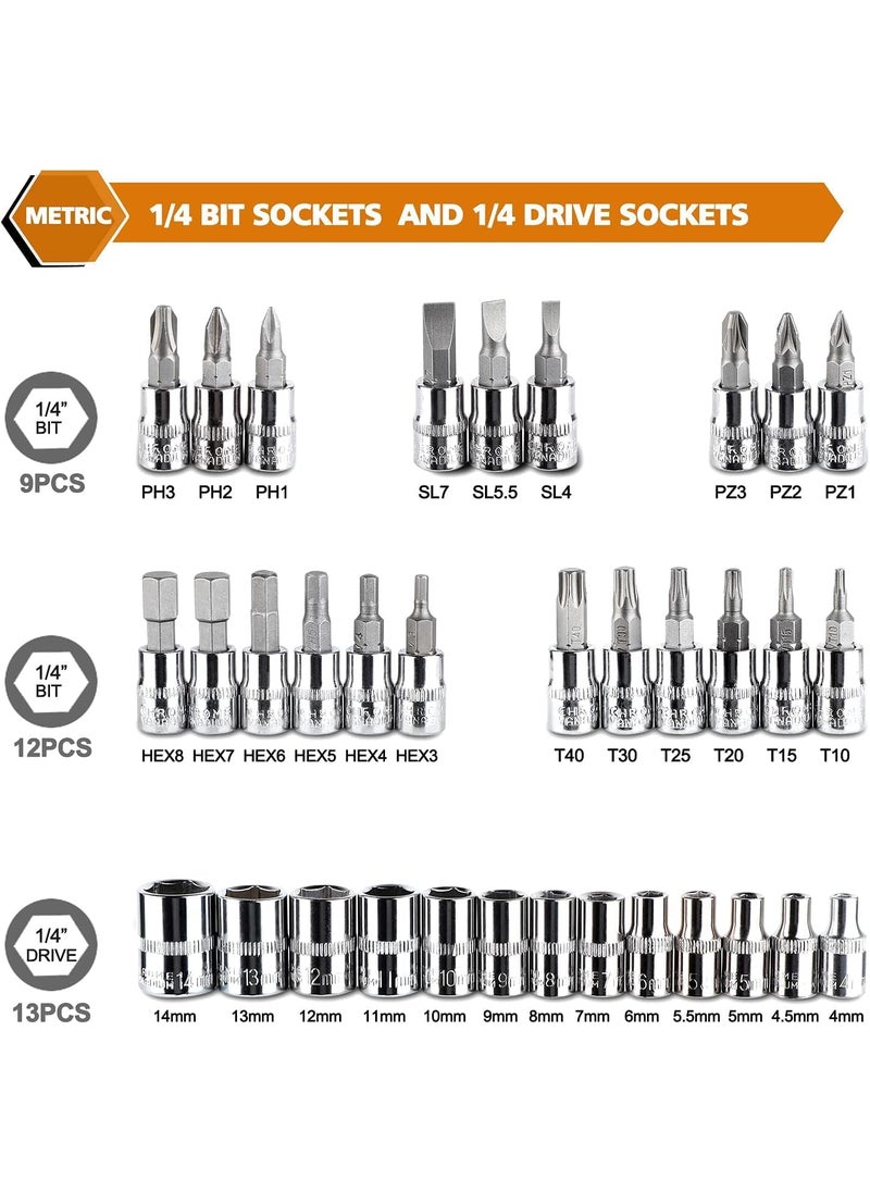 SHIV SHAKTI STORE SHIV SHAKTI STORE 46in 1 Socket Set with Ratchet Handle Chrome Vanadium Steel Tool Kit with Storage Case For Car Bike Cycle Repairing DIY Projects Home Automobile Vehicle Service  - Image 3