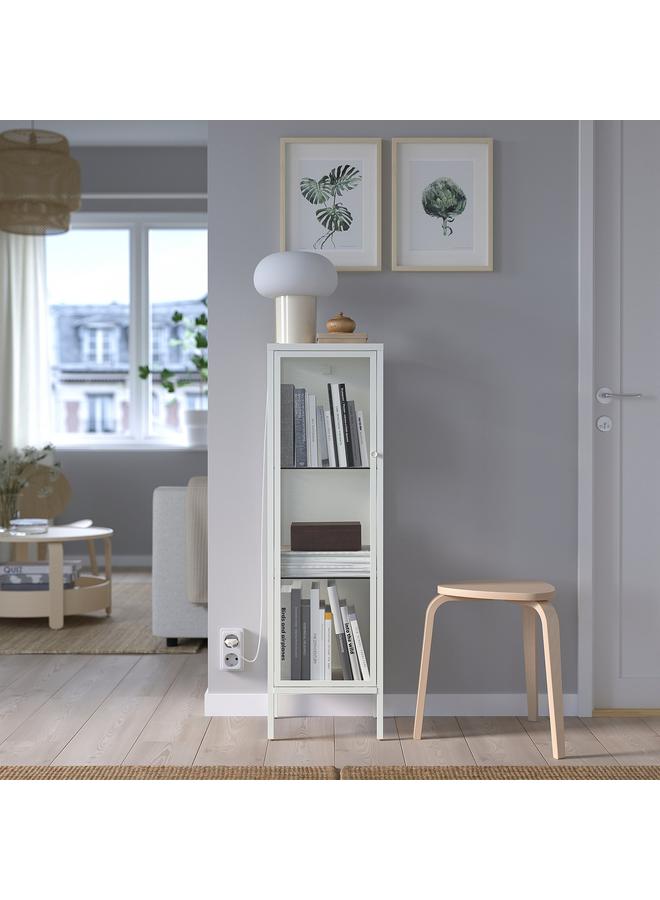 erorex Glass-Door Cabinet, Metal/White, 34X30X116 Cm - Image 4