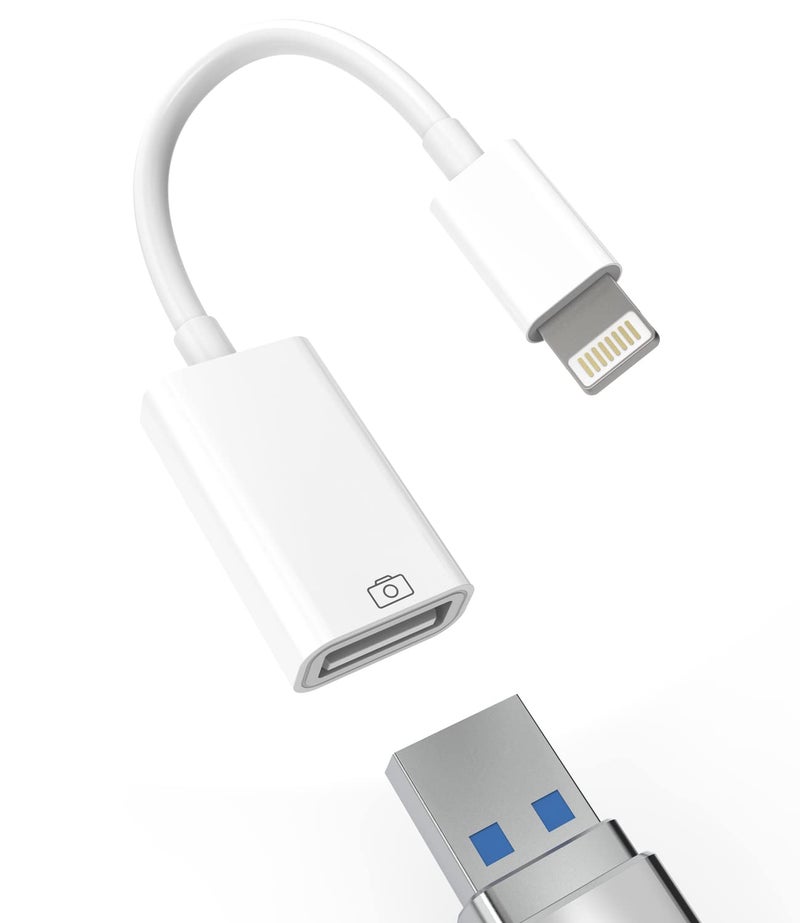 HOYULLI Lightning Male to USB Female Adapter OTG Data Sync Cable Compatible with Iphone13 11 12pro Max Mini XR X XS 8 7 SE Plus for Ipad Air,Camera,3.0 Mouse,Keyboard,Hub,Midi Port Adaptador Connector - Image 1