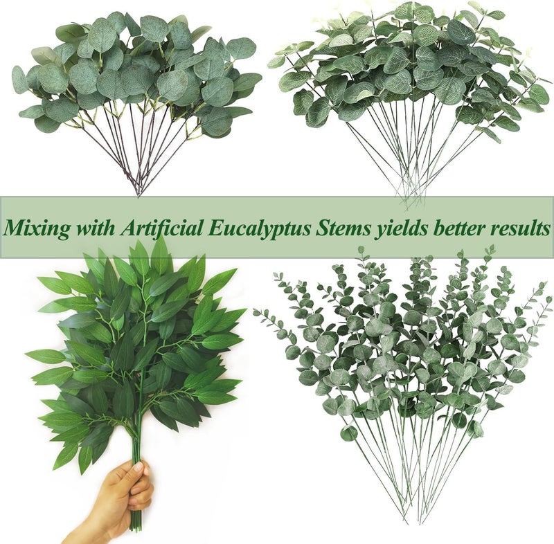 FUNORNAM 40Pcs Italian Ruscus Greenery Stems 18" Artificial Silk Greenery Leaves for DIY Bouquet Filler Table Centerpieces Home Indoor Decor - Image 3