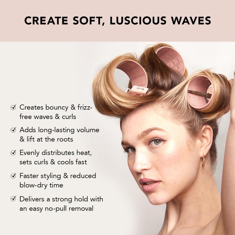 Kitsch XL Ceramic Thermal Rollers - Self Grip Hair Rollers for Blowout Look Long Hair, Medium & Short Hair, Large Hair Rollers for Volume & Curls, Thermal Curlers - Terracotta, 4pcs - Image 3