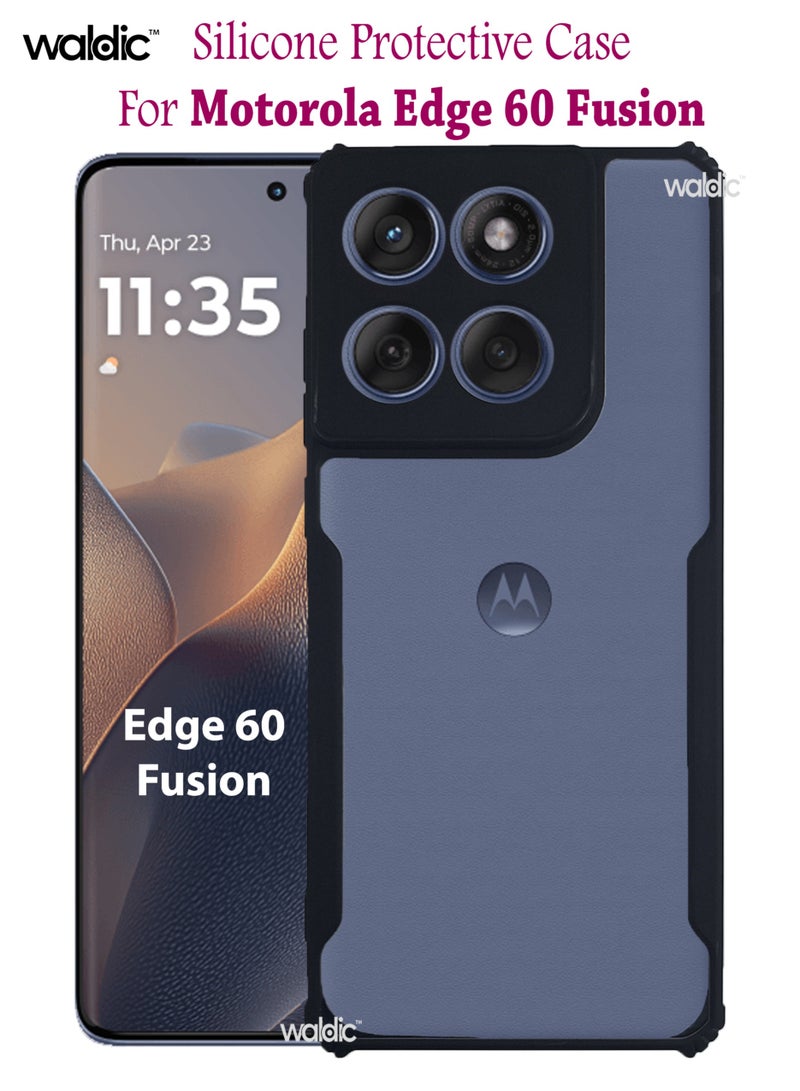 جراب ناعم فاخر لهاتف موتورولا إيدج 60 فيوجن | غطاء سيليكون فاخر مصمم خصيصًا لهاتف موتورولا موتو إيدج 60 فيوجن | جراب موتورولا موتو إيدج 60 فيوجن، مع حماية من الكاميرا والسقوط، وغطاء خلفي رفيع واقٍ لهاتف موتورولا موتو إيدج 60 فيوجن - شفاف/أسود