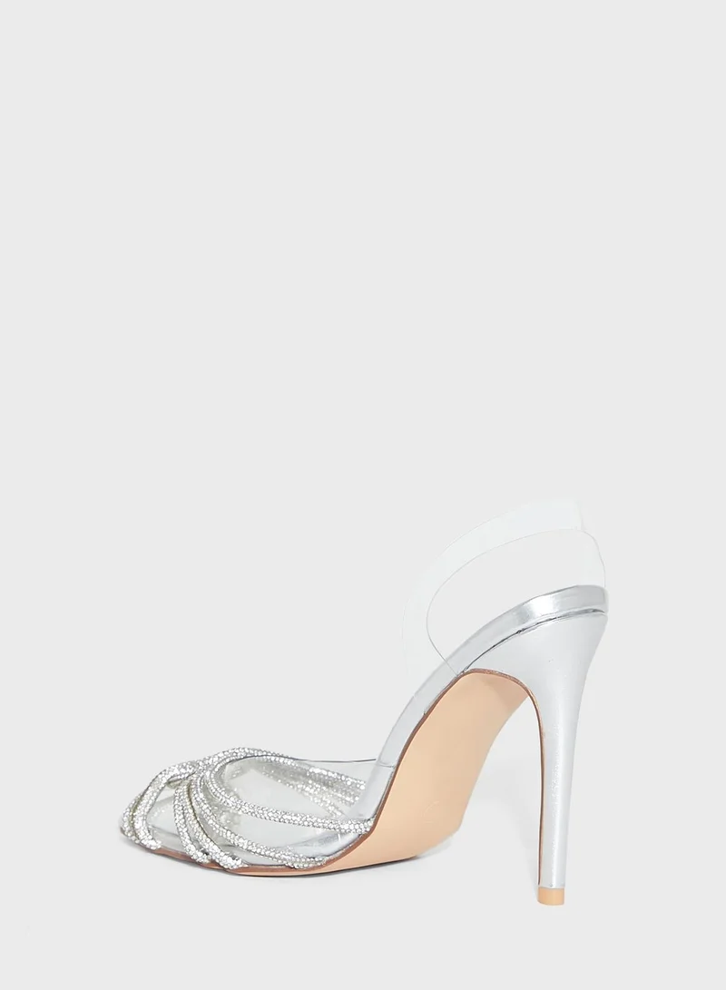 Ella Limited Edition Diamante Twisted Detail Pointed Pump
