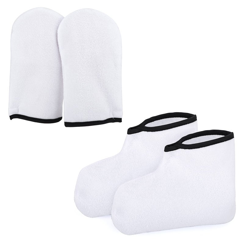 Paraffin Wax Gloves  Booties Segbeauty Paraffin Heated SPA Mittens Foot Liners Gloves  Socks for Hot Wax Hand therapy Thermal treatment Home DIY SPA Wax Warmer Paraffin Wax Machine White