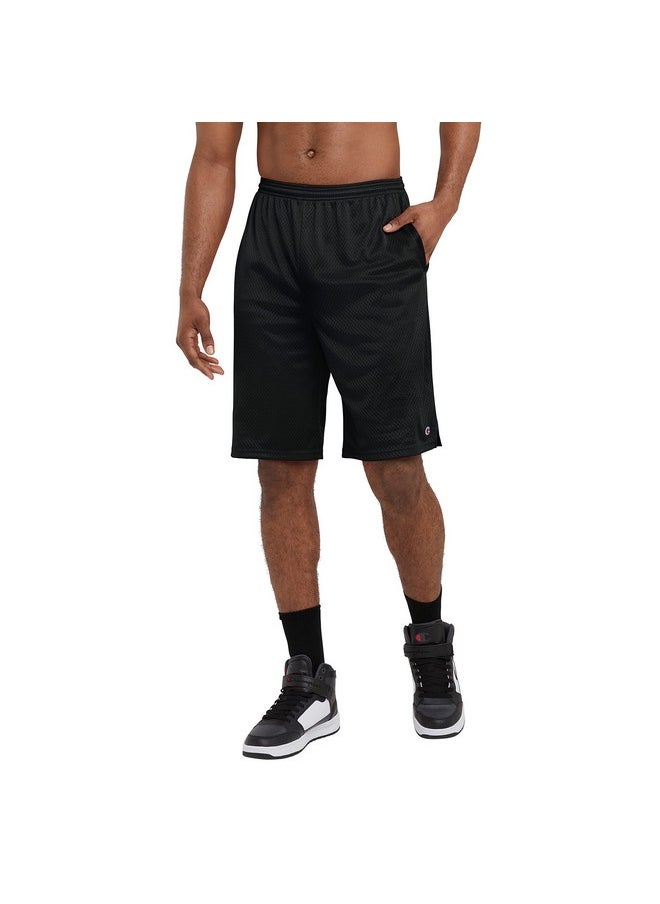 Champion Mens Shorts, Mesh Gym Lightweight Athletic For (Reg. Big & Tall) Running-Shorts, Black C Patch Logo, Medium Us  - Image 4