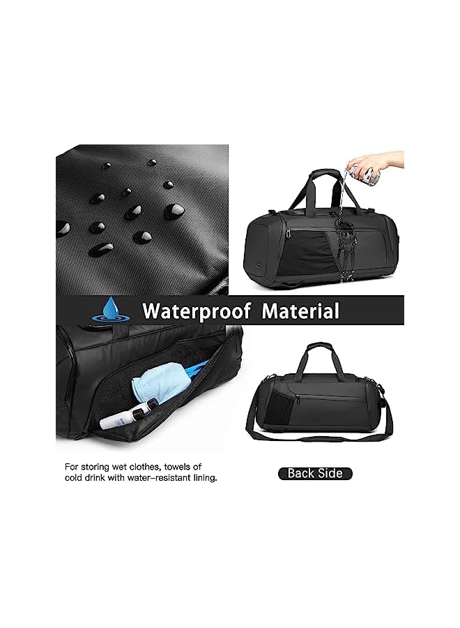 PROMASS Bag for Men Women - Sports Duffle bag Travel Backpack Weekender Overnight Bag with Shoes Compartment (Black Pro) - Image 4