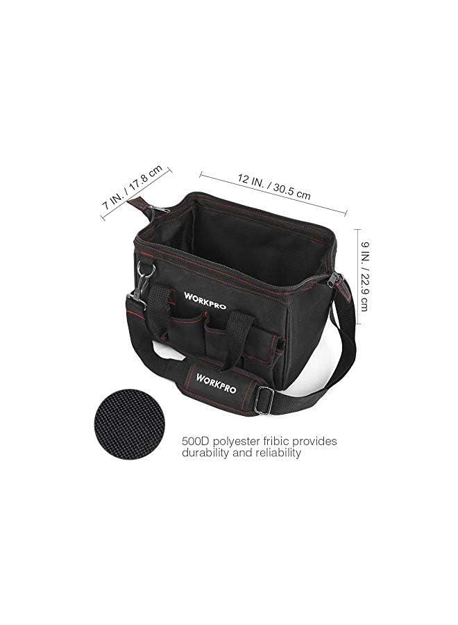 WORKPRO 12-Inch Close Top Wide Mouth Storage Tool Bag, W081020A  - Image 2