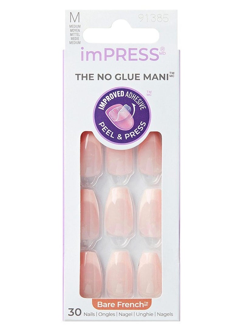 KISS Impress Nails Genuine - Bare French Medium Ifb02C - Image 1