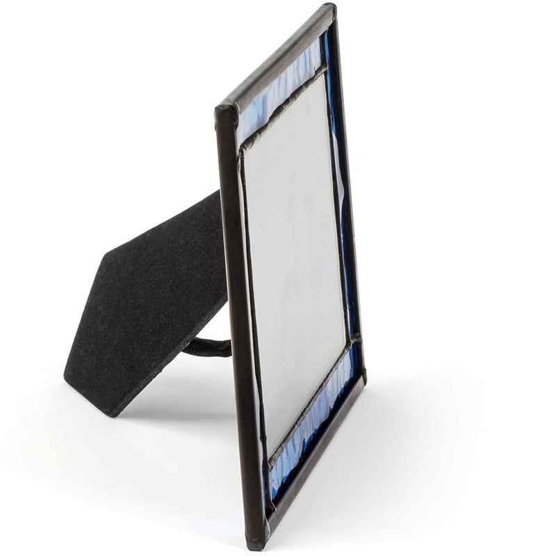 J Devlin Glass Art Blue Picture Frame Stained Glass Easel Back 4x6 Photo Display Horizontal Vertical Home Decor Graduation Gift for Women or Men Family Vacation Pic 324-46HV - Image 4