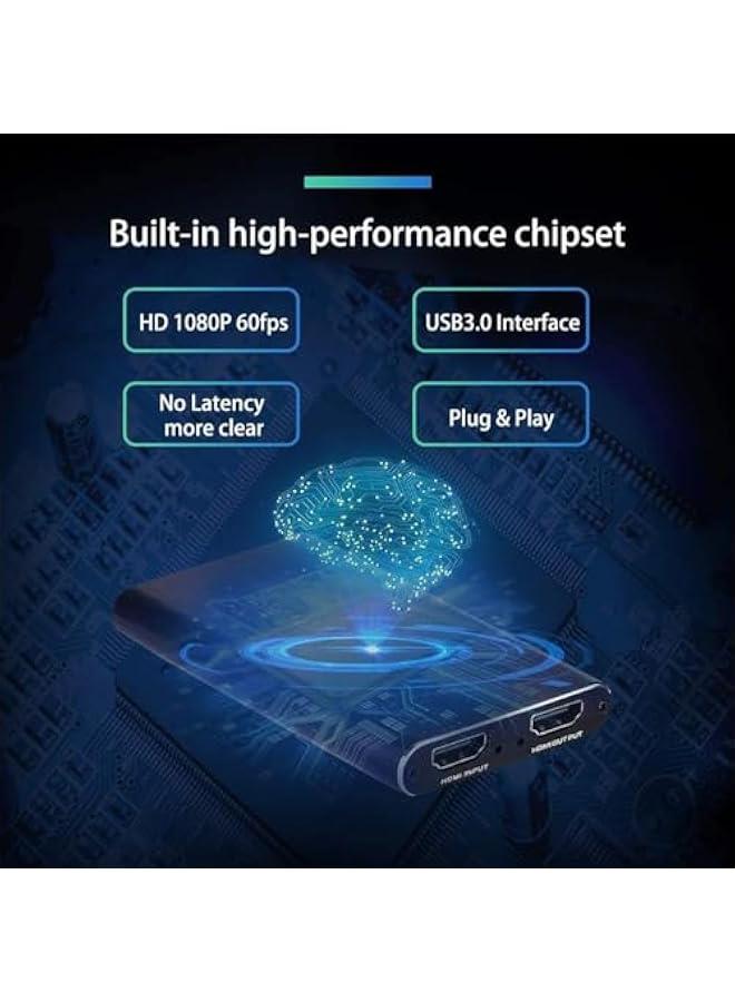 BWSJ 4K Video Capture Card, o Video Capture Card,  to USB 3.0 Capture Adapter, Portable Video Converter, for Gaming and Video Recording, Streaming Live Broadcast USB3.0 - Image 2