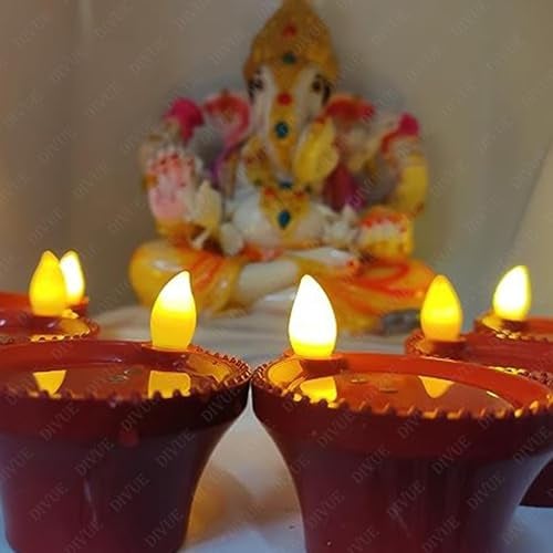 BELLOX ENTERPRISE Bellox 24Pcs Water Sensor Diya Lights Electric Flameless & Smokeless, Eco-Friendly Led Candle E-Diyas Warm Ambient Lights for Home Decor, Diwali New Year Festival Decoration - Image 5
