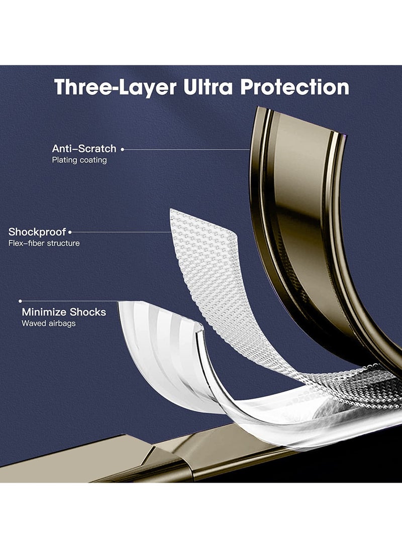 Wtech TPU Luxury Plating Raised Lips Camera Hole Case Cover For Oneplus 12R 5G 2024 Gold - Image 3