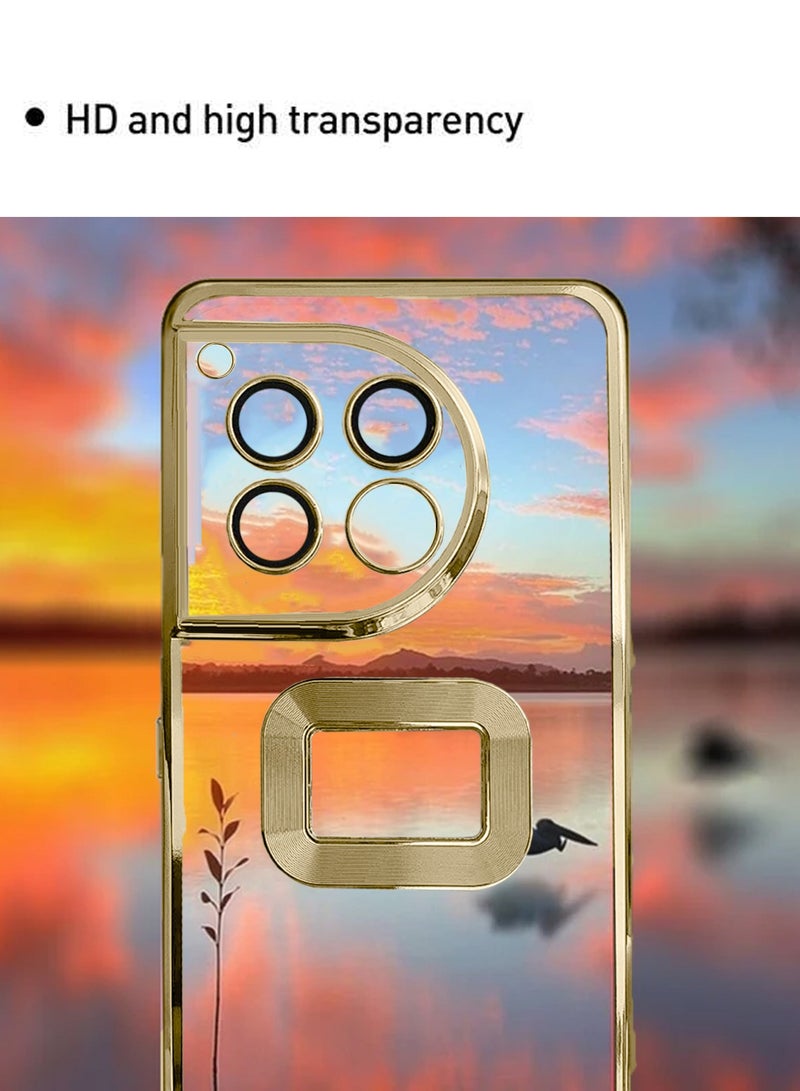 Wtech TPU Luxury Plating Raised Lips Camera Hole Case Cover For Oneplus 12R 5G 2024 Gold - Image 5