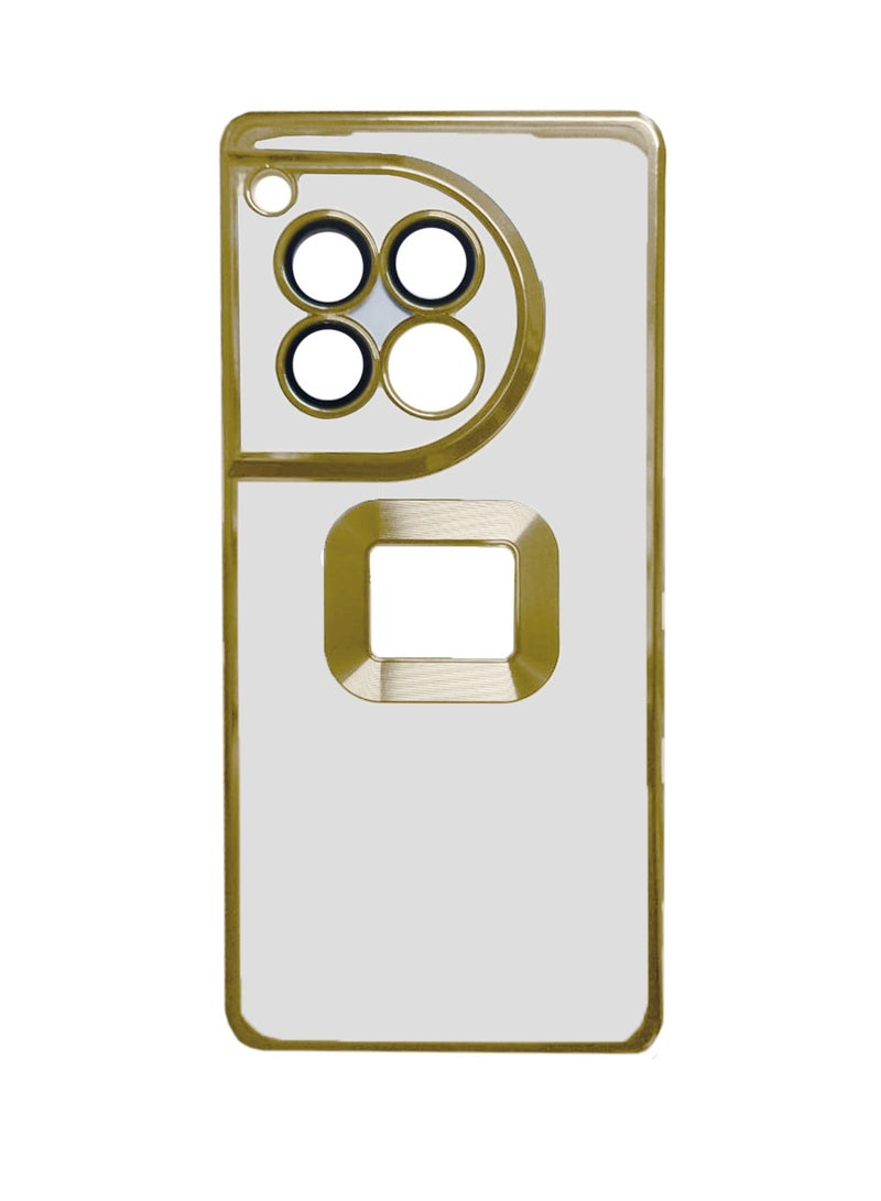 Wtech TPU Luxury Plating Raised Lips Camera Hole Case Cover For Oneplus 12R 5G 2024 Gold - Image 4