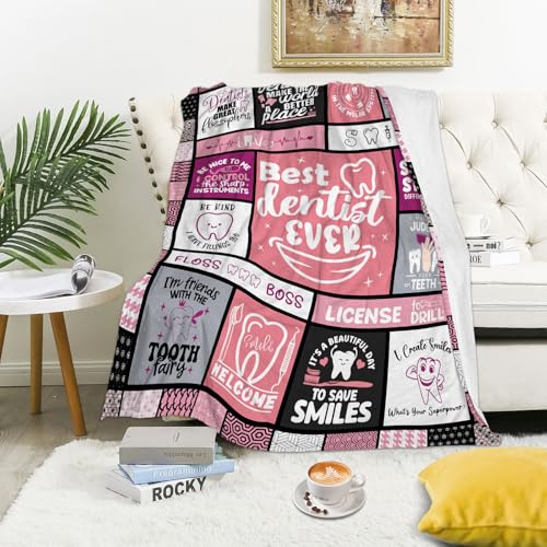 LSEOMIO Dentist Gift, Dentist Blanket, Gifts for Dentist, Dentist Gifts for Women, Dental Gift for Coworkers, Best Dentists Graduation Gift Throw Blanket 60"x50" - Image 4