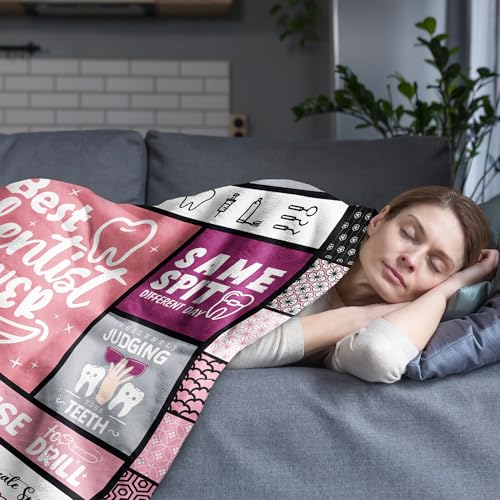 LSEOMIO Dentist Gift, Dentist Blanket, Gifts for Dentist, Dentist Gifts for Women, Dental Gift for Coworkers, Best Dentists Graduation Gift Throw Blanket 60"x50" - Image 3