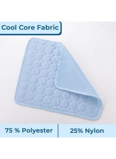 Kuber Industries Rectangular Dog & Cat Bed|Premium Cool Ice Silk With Polyester With Bottom Mesh|Multi-Utility Self-Cooling Pad For Dog & Cat|Light-Weight & Durable Dog Bed|Zqcj001Lb-M|Light Blue  - Image 4