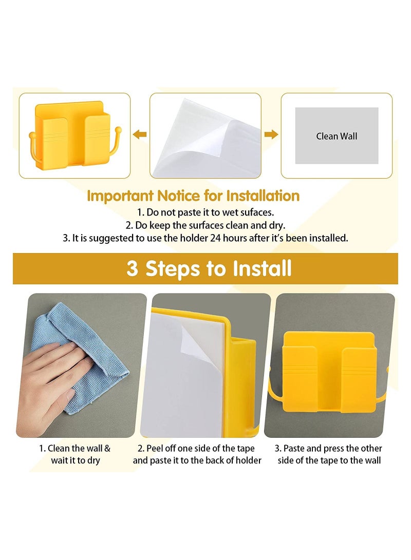 Detrend  Wall Mount Phone Holder Adhesive Remote Control Storage Box Wall Mount Charging Phone Stand Holder Adhesive Non Slip Media Organizer Storage Box for Bedroom Kitchen Bathroom - Image 4