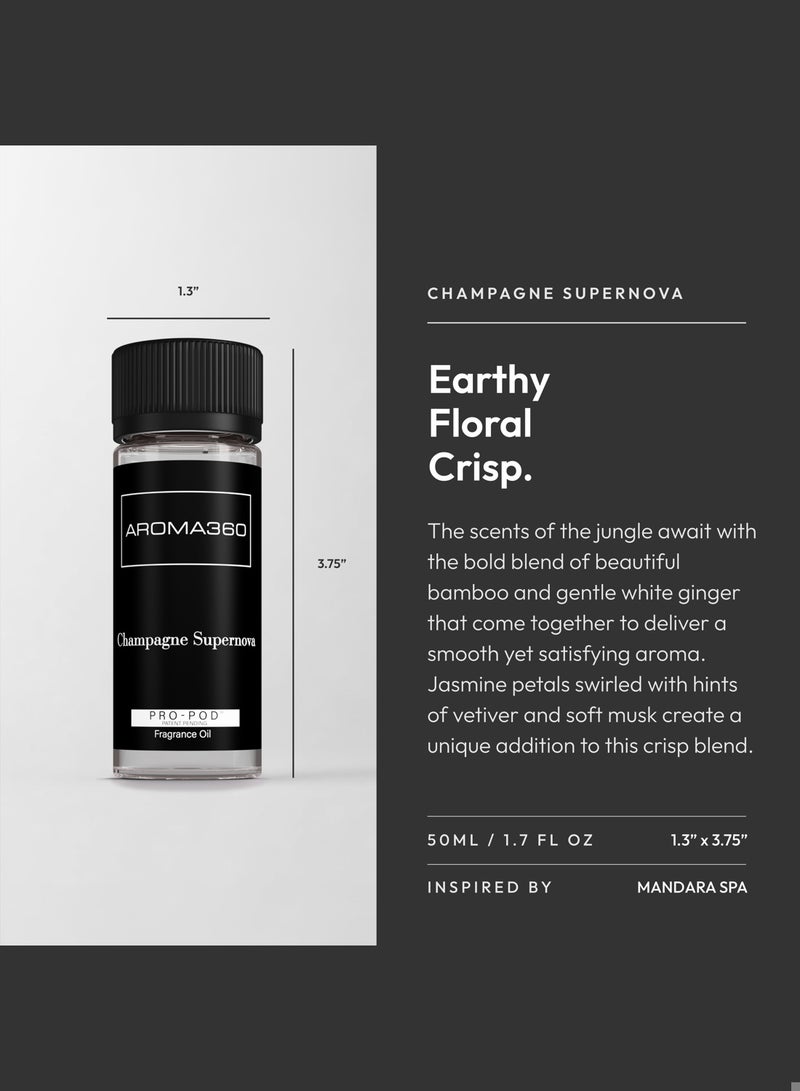 AROMA360 Champagne Supernova Pro-Pod Oil Blend - Hotel Inspired for Luxury Essential Oil Diffusers - Aromatherapy Scent Diffuser Oil - Bamboo, Jasmine, and Ginger - Image 3