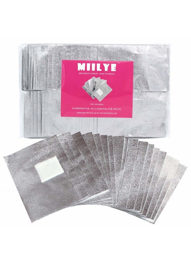 MIILYE Nail Polish Remover Foil Wraps for Acrylic/Dip Powder/UV/Gel/Polish Varnish Soak-off Removal, with Pre-attached Lint Free Pad (300x Nail Gel Polish Remover Wraps) - Image 1