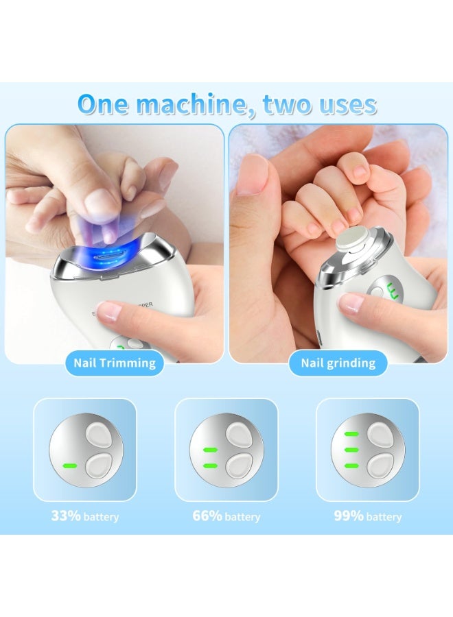 مقلم أظافر كهربائي آلي بثلاث مستويات سرعة وخزان تخزين قصاصات الأظافر، بشاشة رقمية LCD وقابل للشحن عبر USB، مناسب للأطفال والكبار وكبار السن - Image 4