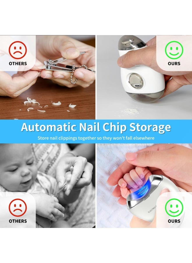 مقلم أظافر كهربائي آلي بثلاث مستويات سرعة وخزان تخزين قصاصات الأظافر، بشاشة رقمية LCD وقابل للشحن عبر USB، مناسب للأطفال والكبار وكبار السن - Image 3