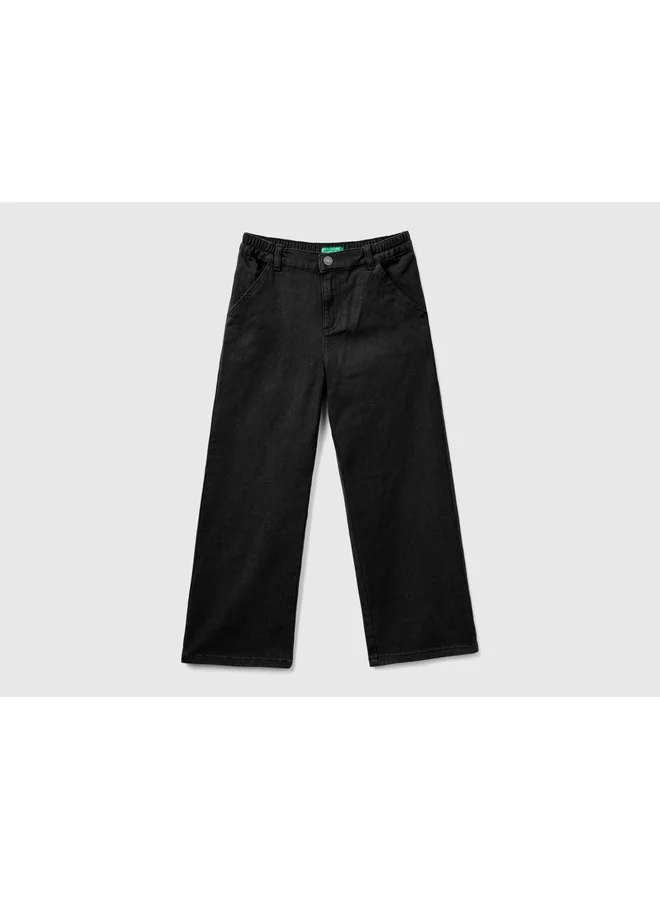 UNITED COLORS OF BENETTON High-Waisted Straight Fit Trousers
