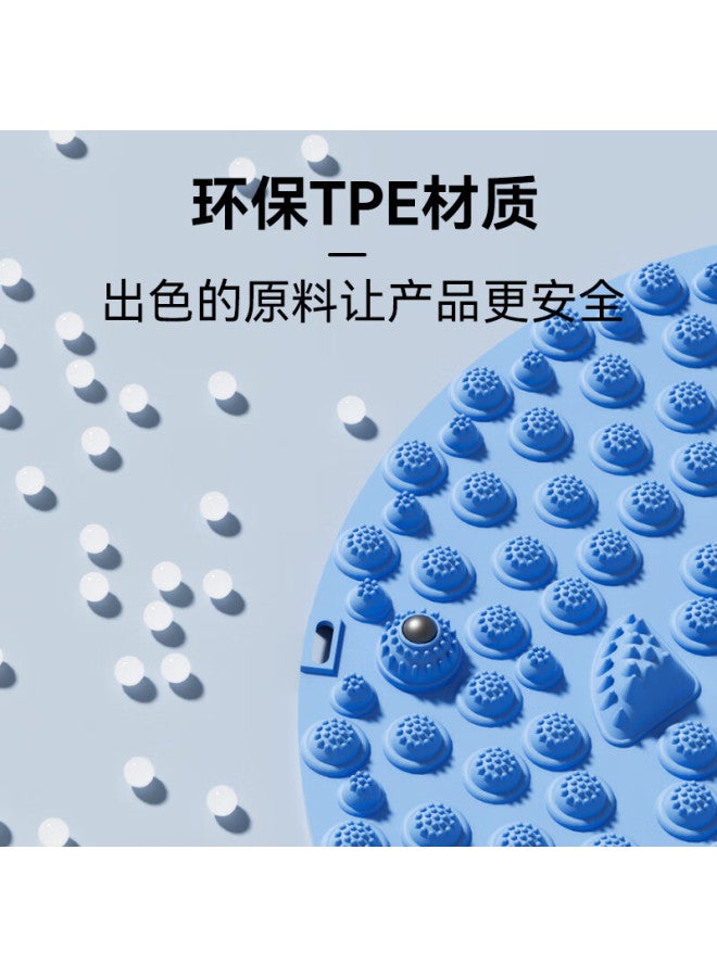 PINJIAN Pinjian Acupressure Mat Slow Jogging Mat Clearing Meridians Foot Massage Mat Adult Stationary Running Foot Pad Large Blue  - Image 3