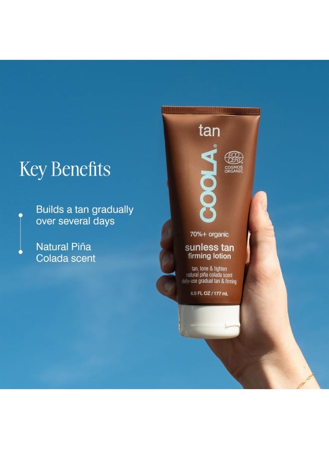 COOLA Organic Sunless Self Tanner Body Firming Lotion, Dermatologist Tested Anti-Aging Skin Care, Vegan and Non-GMO, PiÃ±a Colada, 6 Fl Oz - Image 2