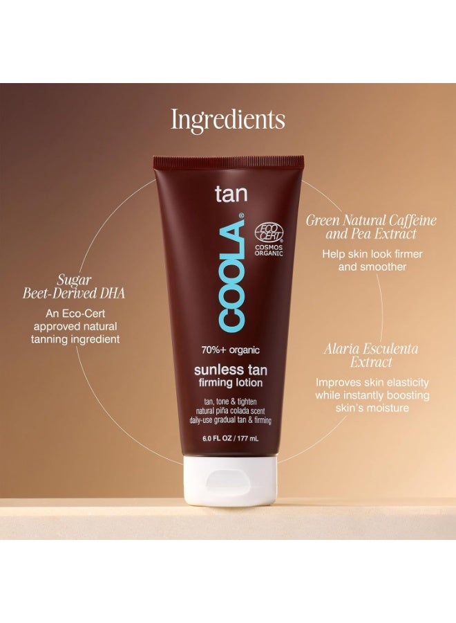 COOLA Organic Sunless Self Tanner Body Firming Lotion, Dermatologist Tested Anti-Aging Skin Care, Vegan and Non-GMO, PiÃ±a Colada, 6 Fl Oz - Image 3