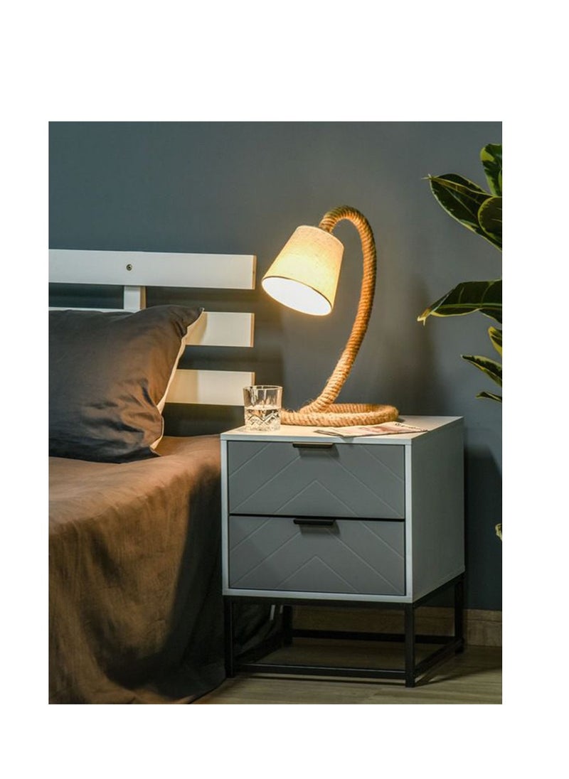 Generic - 40W Rope Table Lamp with Fabric Shade made of premium quality materials for an elegant and perfect home. - Image 1