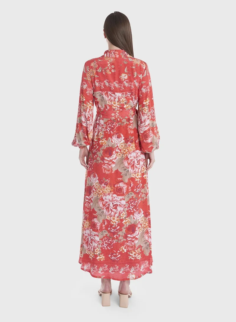 KASHKHA Floral Button-Up Dress