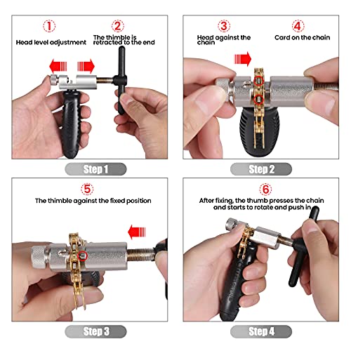 Oumers Bike Chian Breaker Tool, Universal for 7 8 9 10 11 Speed Chains Link, Remove Rusty Chains Easily. A Small Bicycle Chain Splitter for Road Mountain Cycling Bike,Black - Image 5