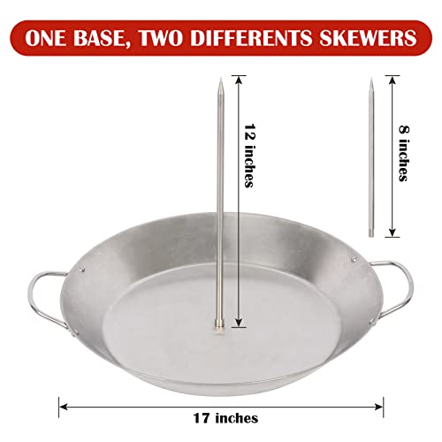 Mydracas Vertical Stainless Steel Skewer Brazilian Barbecue Skewer Stand Removable Grilling Meat Spit for Roasting Meat Steak Whole Chicken Sausage - Image 2