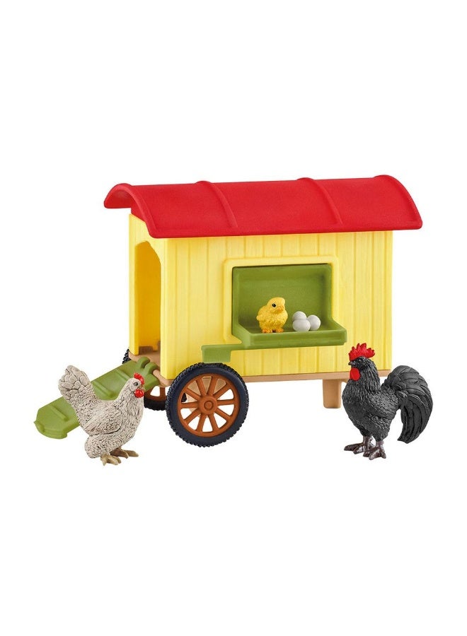 Schleich مجموعة لعبة حظيرة الدجاج المتنقلة من فارم وورلد - Image 1