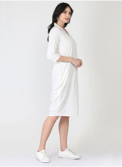 Abhishti White Cotton Linen Tulip Dress  - Image 3