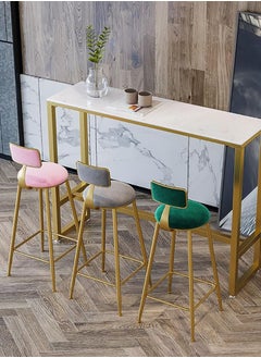 Generic 2PCS Bar Stool Bar Chair High Stool Casual Counter Stools Bar Chairs Modern Dining Chair with Back and Footrest for Home Restaurant and Pub(Pink)  - Image 4