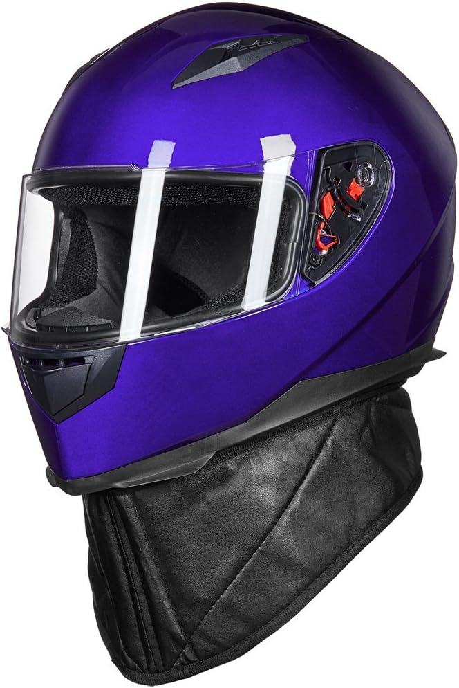 ILM Full Face Motorcycle Helmet with Removable Neck Scarf and 2 Visors - DOT Model JK313 - Image 5