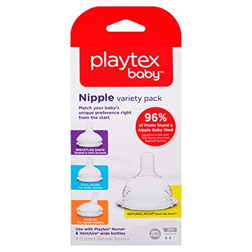 Playtex Nipple Variety Kit Medium Flow 4Count