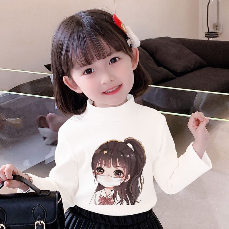 Y2367# Girls Long Sleeve T-Shirt Autumn New Cuhk Children'S Western Style Cotton Children'S Comfortable All-Match T-Shirt Top Tide - Image 1