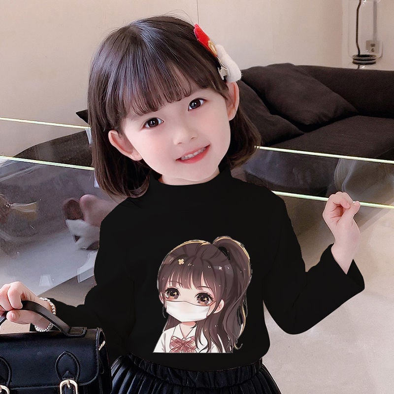 Y2367# Girls Long Sleeve T-Shirt Autumn New Cuhk Children'S Western Style Cotton Children'S Comfortable All-Match T-Shirt Top Tide - Image 2